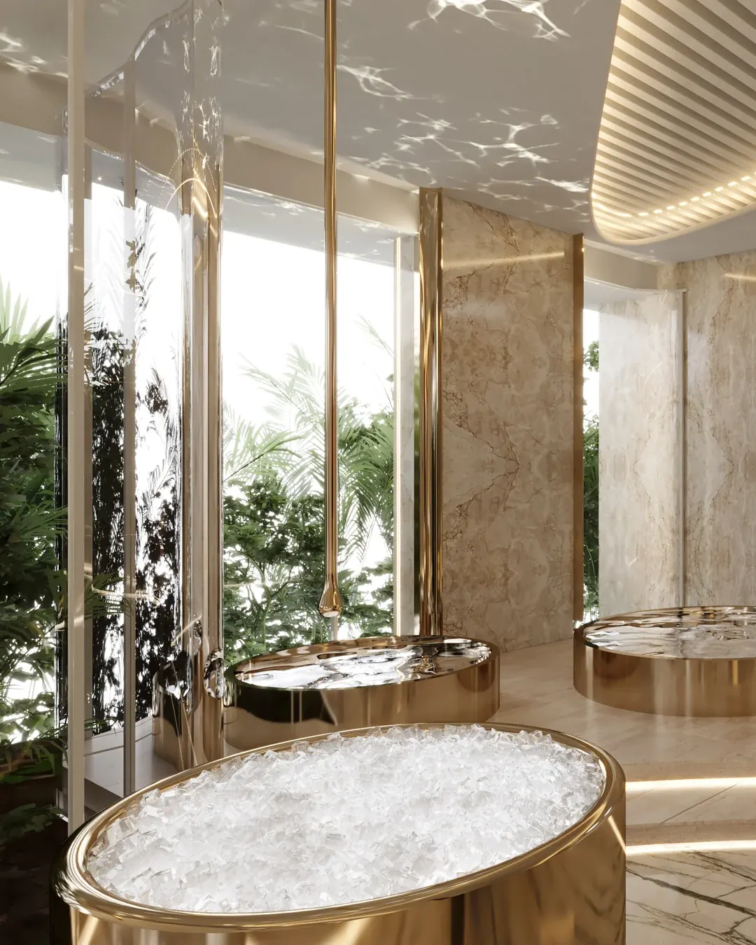 Salas de terapia e espaço para chá do Aqua Pavilion