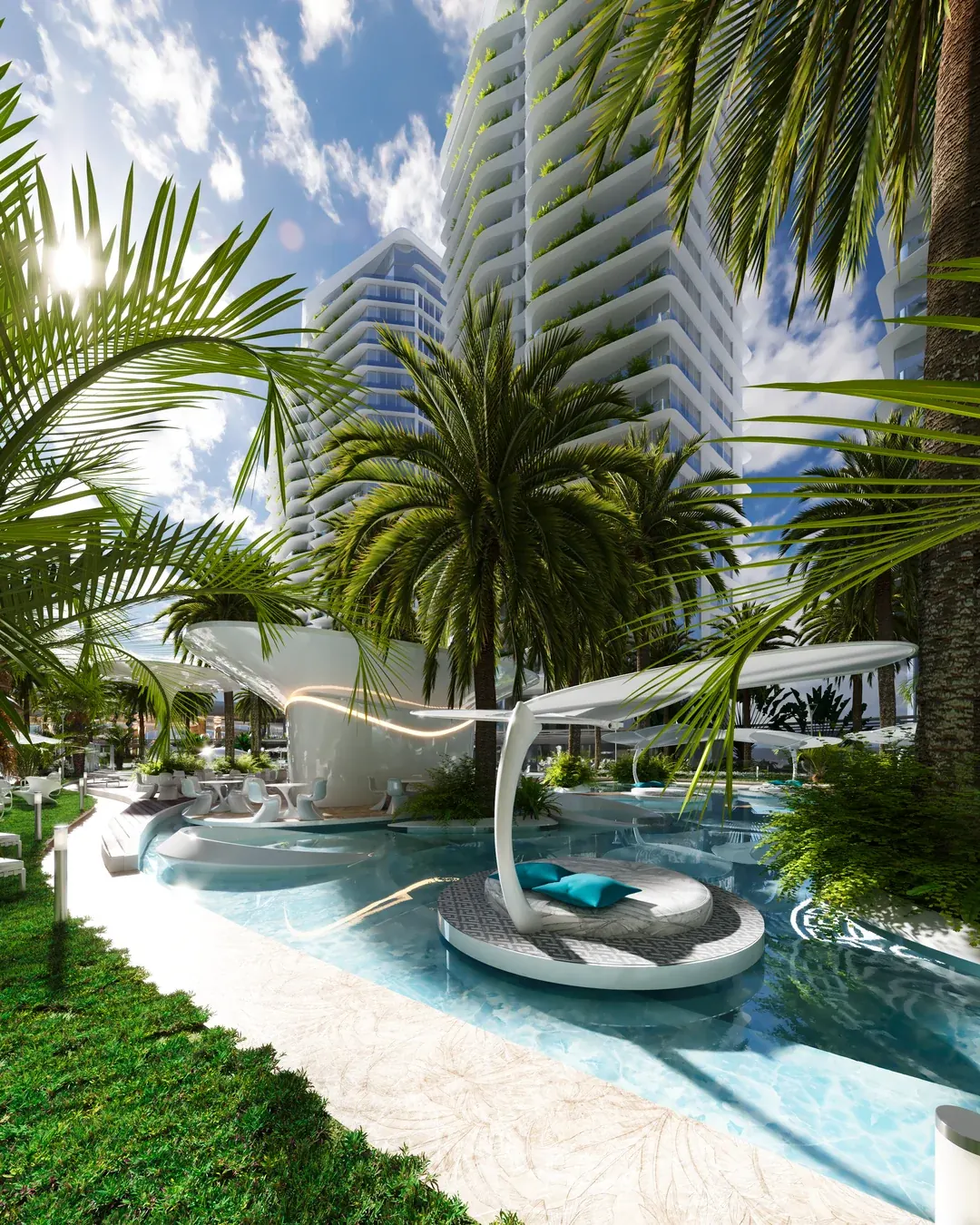 Deck molhado e espaço gourmet do Pool Club
